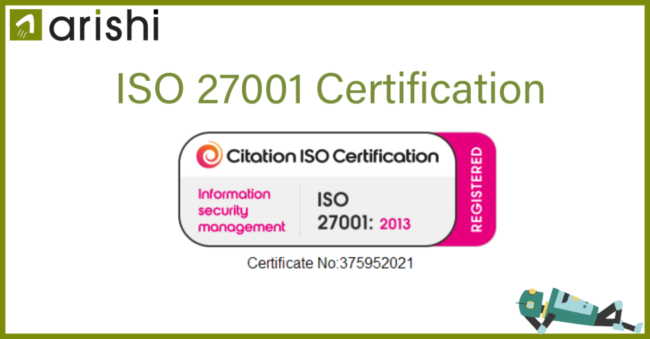 ISO 27001 Certification Awarded to Arishi